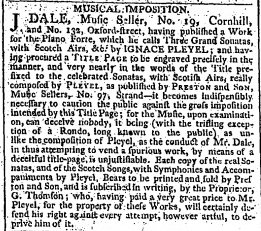 Kloss 1 Morning Chronicle Thomson warning re Dale