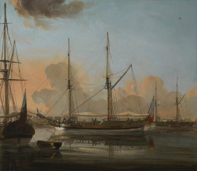 Solvyns, Franz Balthazar, 1760-1824; The 'Charlotte of Chittagong' and Other Vessels at Anchor in the River Hoogli