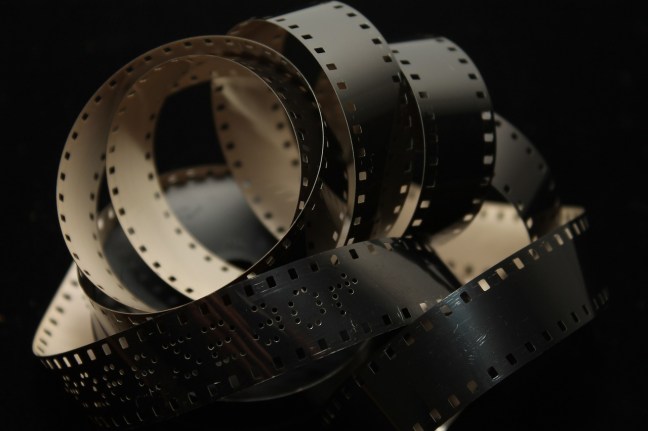 A tangle of movie film roll