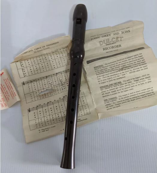 Dulcet plastic recorder by John Grey and Sons