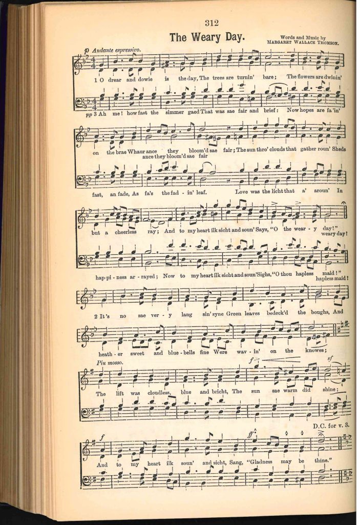 Choral music - A Weary Day, by Margaret (Maggie) Wallace Thomson