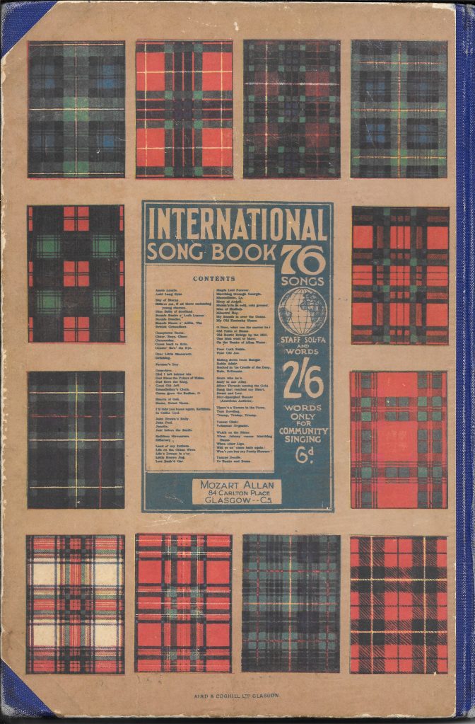 Back cover of The Glories of Scotland song book