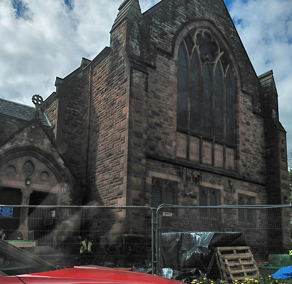 Kilbarchan West Kirk - undergoing construction work, May 2026