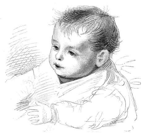 Baby drawing by Mary Mapes Dodge, Wikimedia