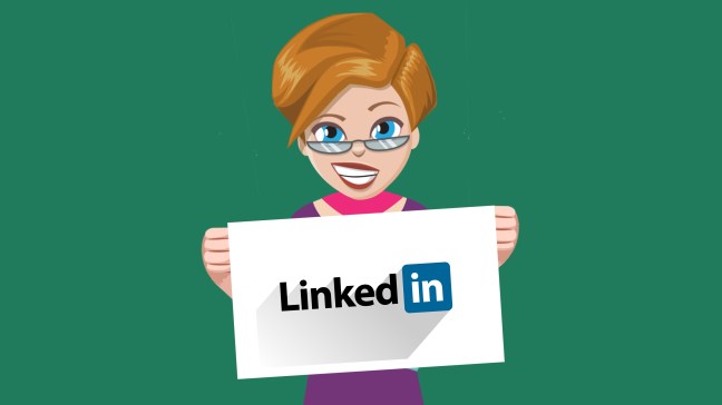 image by Nitish Gupta from Pixabay - woman holding LinkedIn sign