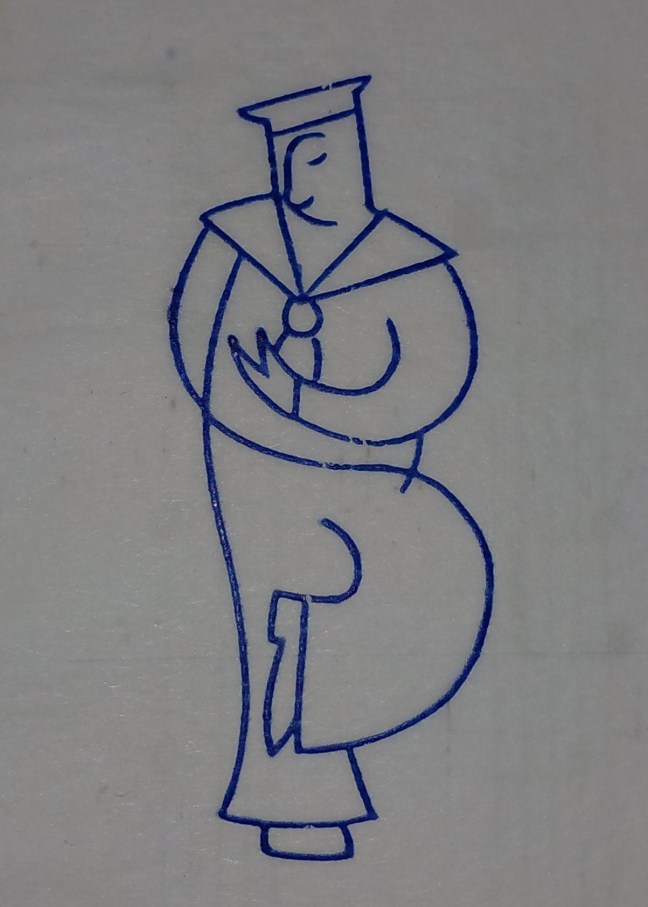 Embroidery transfer depicting a British sailor dancing a hornpipe.